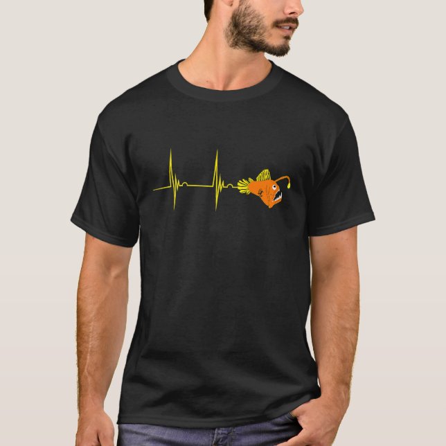 Glerfish Heartslag Ekg Pulse Deep Sea Creator S T Shirt (Framsida)