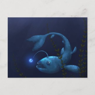 Glerfisk i undervegetationen vykort