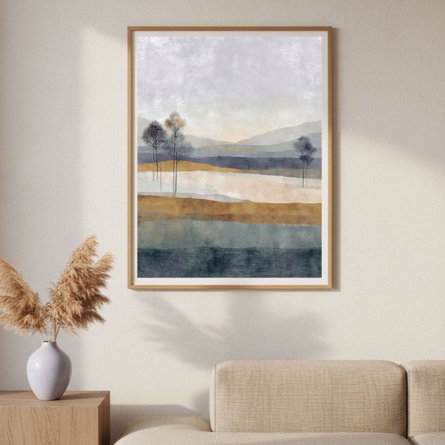 Glesa Träd Horisont Minimal Abstrakt Landskap Poster (Skapare uppladdad)