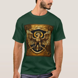 Glestic Golden Eagle Vapensköld Art Skriv ut T Shirt