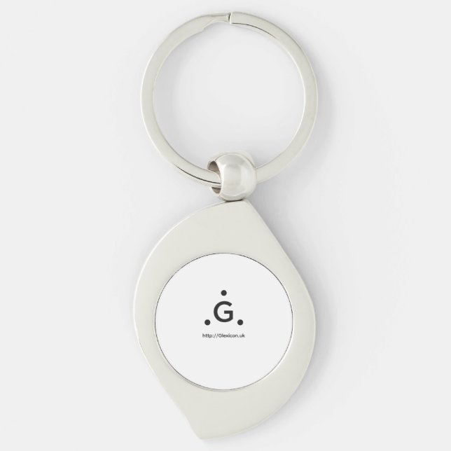 Glexicon UK Virvel  Swirl Silverfärgad Nyckelring (Framsidan)