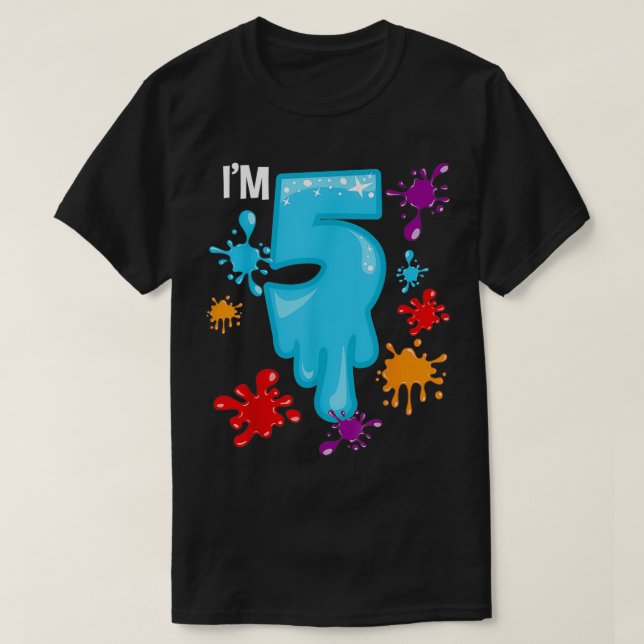 Glid 5:e Födelsedagsfesten, 5:e årsdagen Party Kid T Shirt (Design framsida)