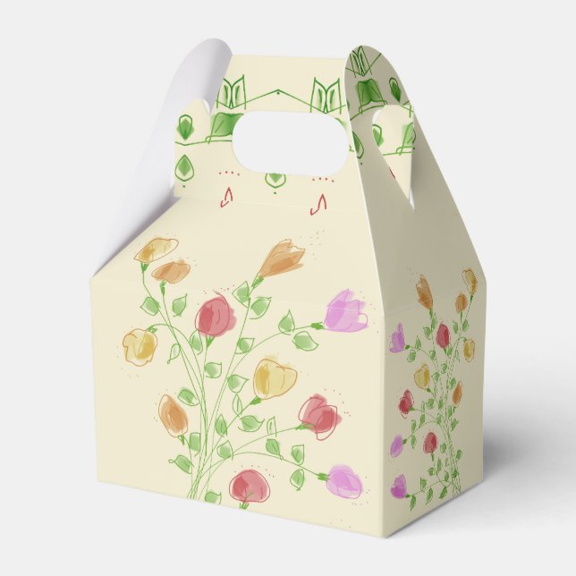 Glid med Blommigt Presentaskar (Baksidan Sidan)