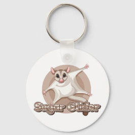 Glidande Sugar Glider Tecknad Konst Nyckelring