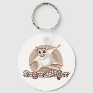Glidande Sugar Glider Tecknad Konst Nyckelring