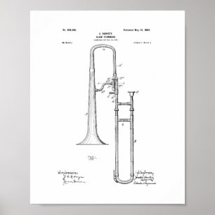 Glidbana-trombone patent poster