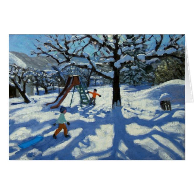 Glidbanan i vintern Bourg St Moritz Hälsningskort (Framsidan Horizontal)