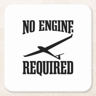 Glider Ord | Gliding Pilot Soar Soar Gift Underlägg Papper Kvadrat