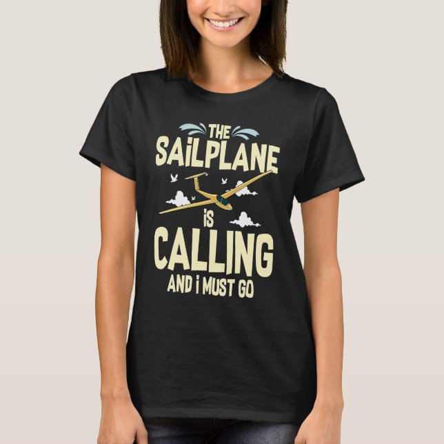 Glider Plane Pilot Flying Sailplane Training Fligh T Shirt (Framsida)
