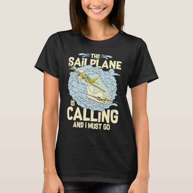 Glider Plane Pilot Flying Sailplane Training Fligh T Shirt (Framsida)