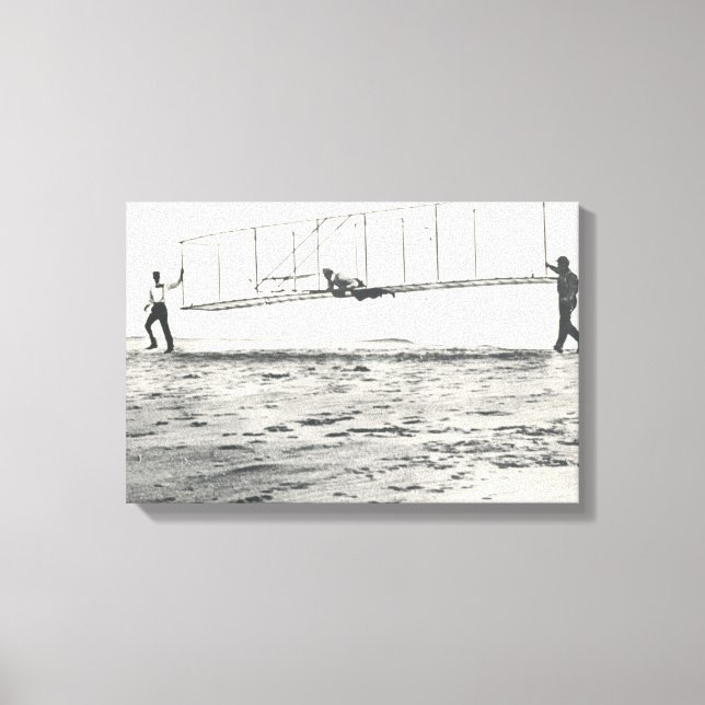 Glider-provning av Wright Brothers Canvastryck (Framsida)