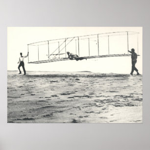Glider-provning av Wright Brothers Poster