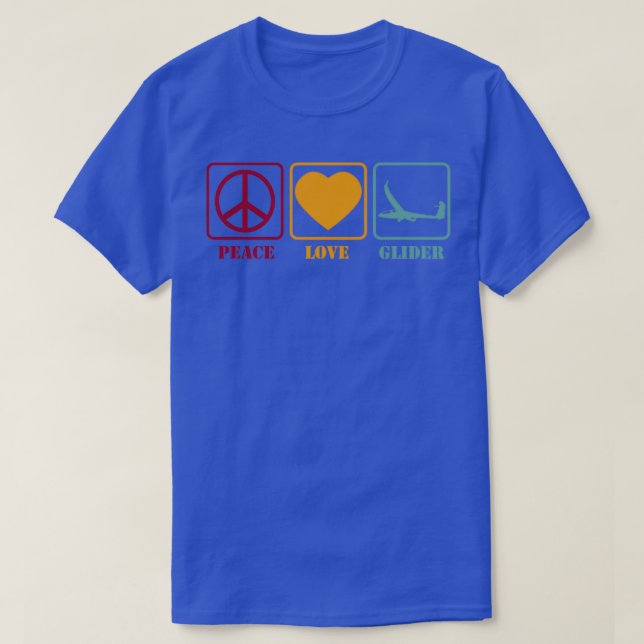 Glider Soaring Gliding Peace Kärlek Retro Gift Ide T Shirt (Design framsida)