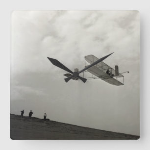Glider Test Flight Aviation Wright Brothers Fyrkantig Klocka