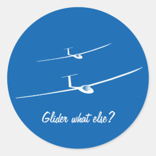 Glider - Vad mer? Runt Klistermärke