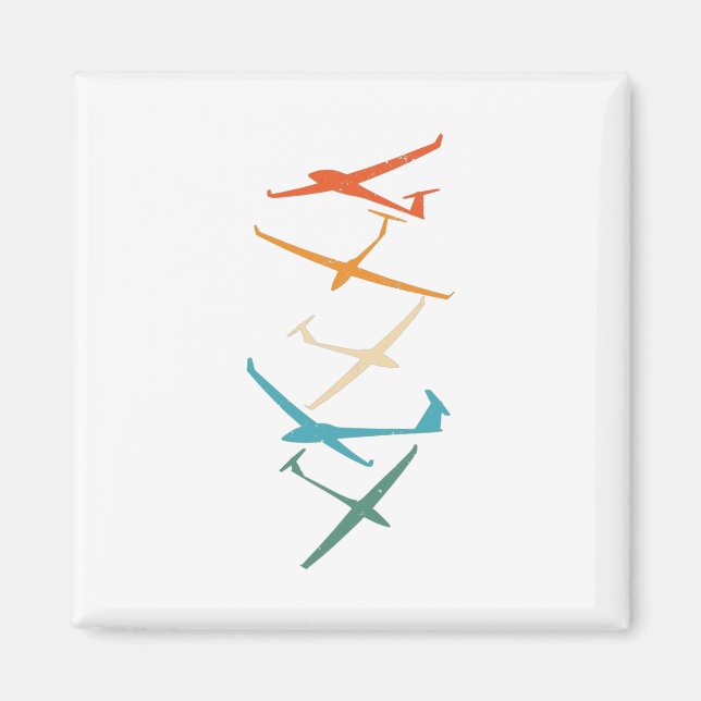 Gliders | Glider Pilot Thermals Soar Soar Gifts Magnet (Framsidan)