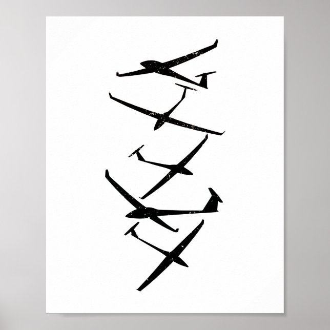 Gliders | Glider Pilot Thermals Soar Soar Gifts Poster (Framsidan)