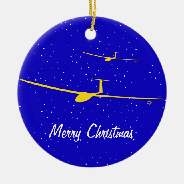 Glidflygplan Julgransprydnad Keramik (Framsidan)