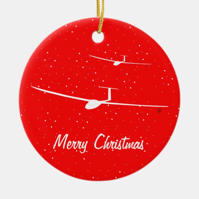 Glidflygplan Julgransprydnad Keramik (Framsidan)