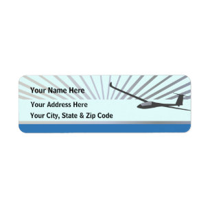 GlidflygplanSailplane flygplan Returadress Etikett