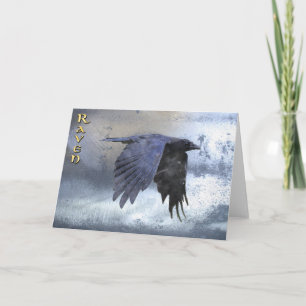 Gliding Black Raven på stålproffskort Kort