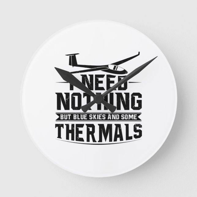 Gliding Ord | Glider-piloter Soaring Hobby Gift Rund Klocka (Framsida)