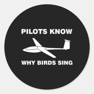 Gliding Soaring Pilot Glider Sailplane Birds Runt Klistermärke
