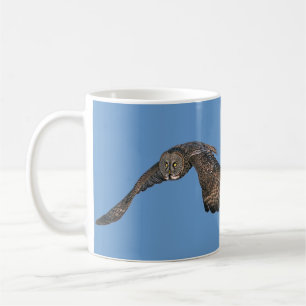 Gliding Underbar Grått Uggla & Blå himmel Wildlife Kaffemugg