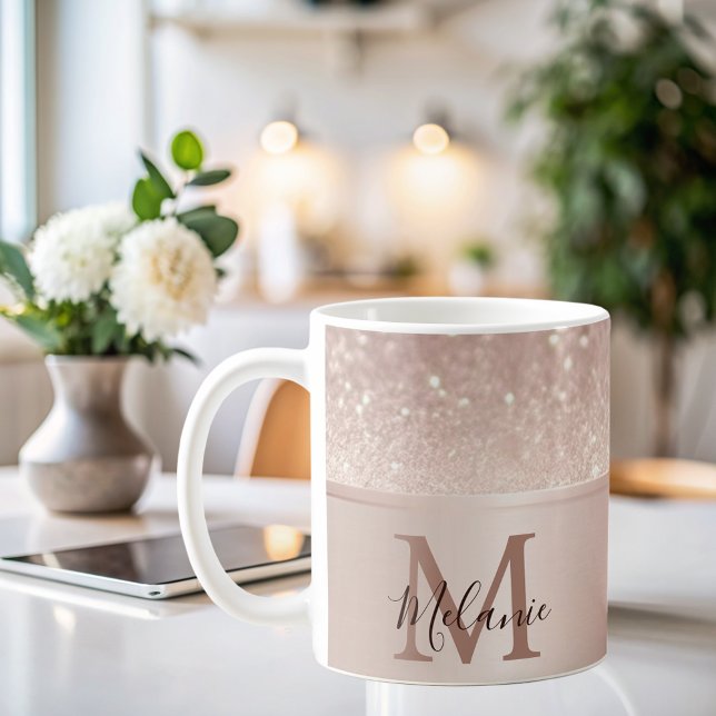 Glimmer av elegant glitter av glam från ro guld me kaffemugg (Skapare uppladdad)
