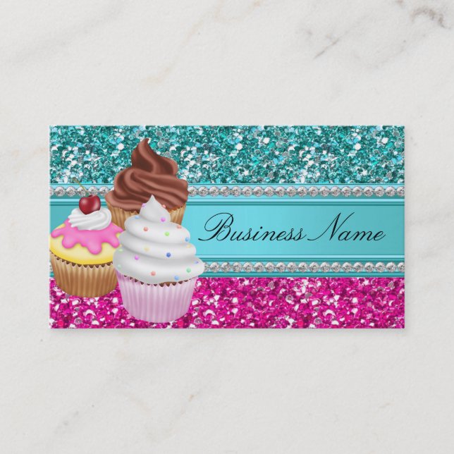 Glimmer Cupcake Visitenkort Visitkort (Framsida)