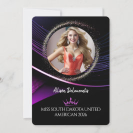 Glimmer Dust Premium Pageant Promo Card Inbjudningar