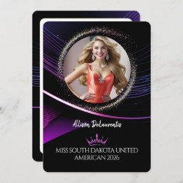 Glimmer Dust Premium Pageant Promo Card Inbjudningar