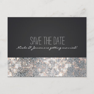 Glimmer Glitter Glans Pailletter Svart Vykort