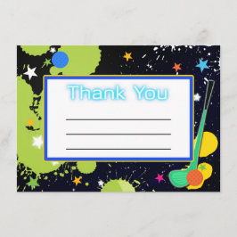 Glimmer Golf Födelsedagsfest TACKKORT Tack Kort