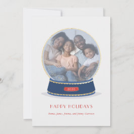 Glimmer Snö Globe Helgdag Card guld Meddelande