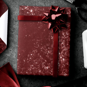 Glimmering Henna Grunge   Mörk Blood Red Damask Presentpapper