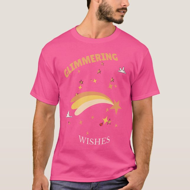 Glimmering Wishes Shooting Stars Present T Shirt (Framsida)