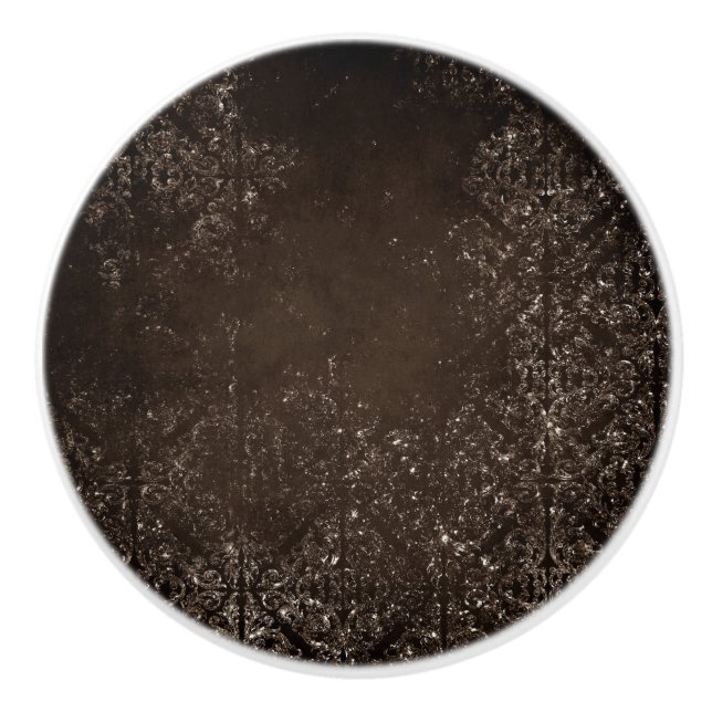 Glimmery Bronze Grunge | Rik Brown Glam Damask Knopp (Framsidan)