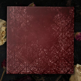 Glimmery Henna Grunge | Rik Blood Red Glam Damask Kakelplatta