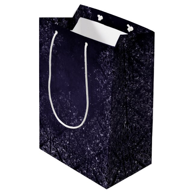 Glimmery Indigo Grunge | Lila Damask vid midnatt (Baksidan Vinklad)
