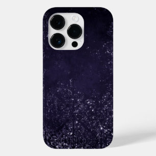 Glimmery Indigo Grunge Lila Damask vid midnatt