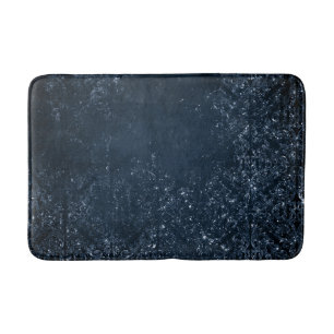Glimmery Navy Grunge Mörk Sapphire Blue Damask Badrumsmatta