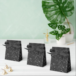 Glimmery Onyx Grunge | Silvery Black Glam Damask Presentaskar