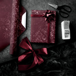 Glimmery Vin Grunge Sangria Bordeaux Damask Presentpapper