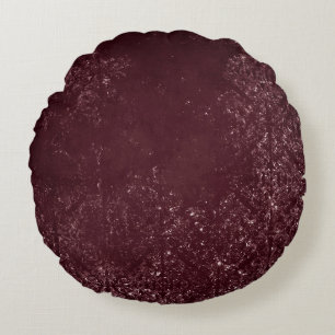 Glimmery Vin Grunge Sangria Bordeaux Damask Rund Kudde