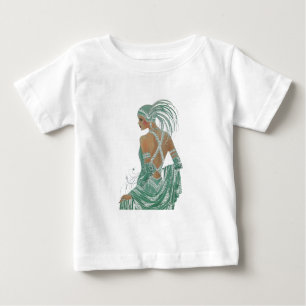 Glimpse Elegance: Grönt Backless Dress Design T-shirt
