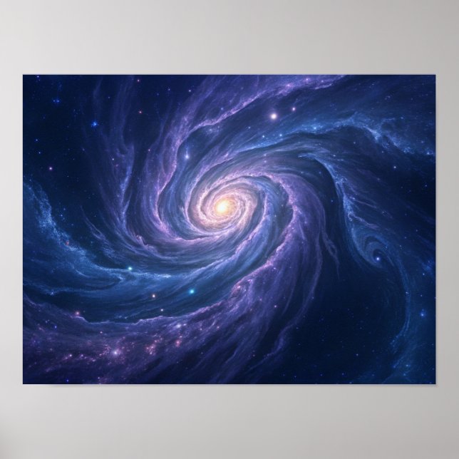 Glimpse in i Cosmos: En wirling Spiral Galaxy Poster (Framsidan)