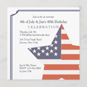 Glimpse of Glory Patriotic Birthday Inbjudan