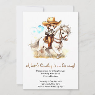 Glimpse Väster: Rustic Cowboy Baby Shower Inbjudningar