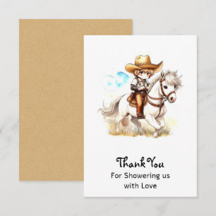Glimpse Väster: Rustic Cowboy Baby Shower Tack Kort